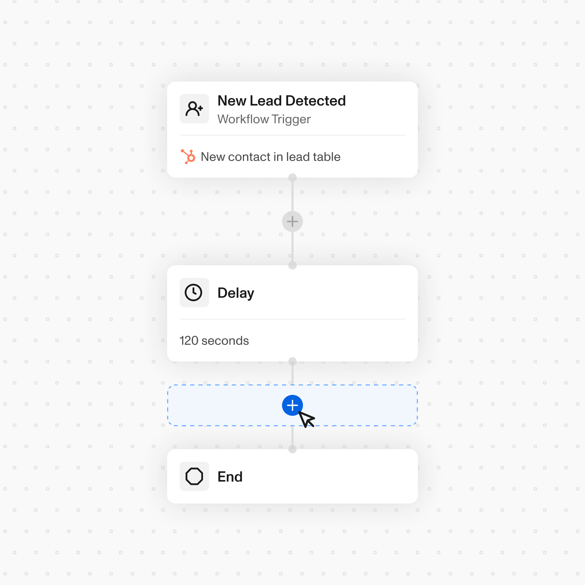 Adding a new node between two steps in a workflow