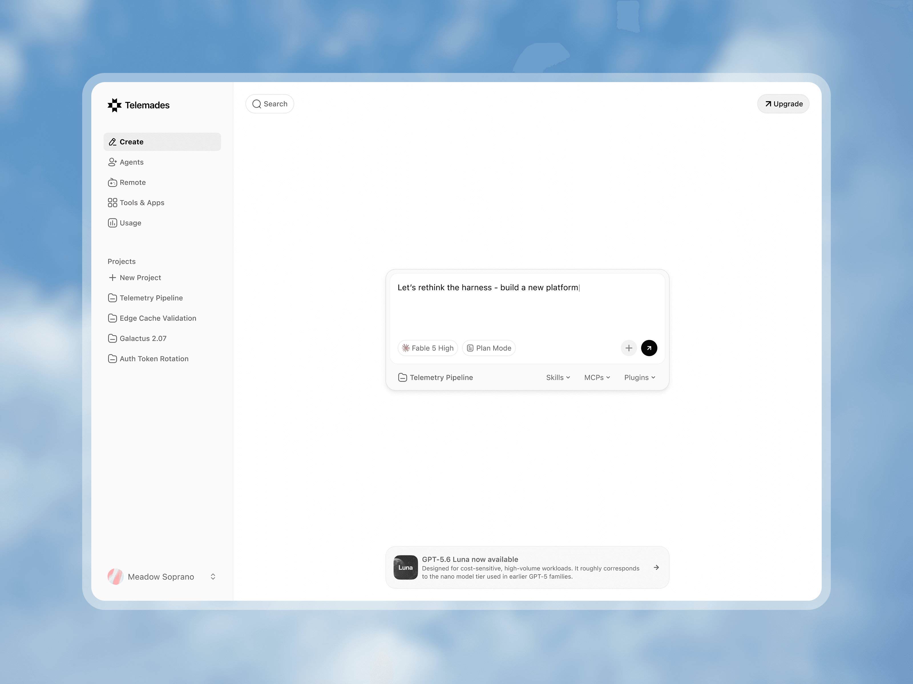 Generative AI workspace concept with organized project tools