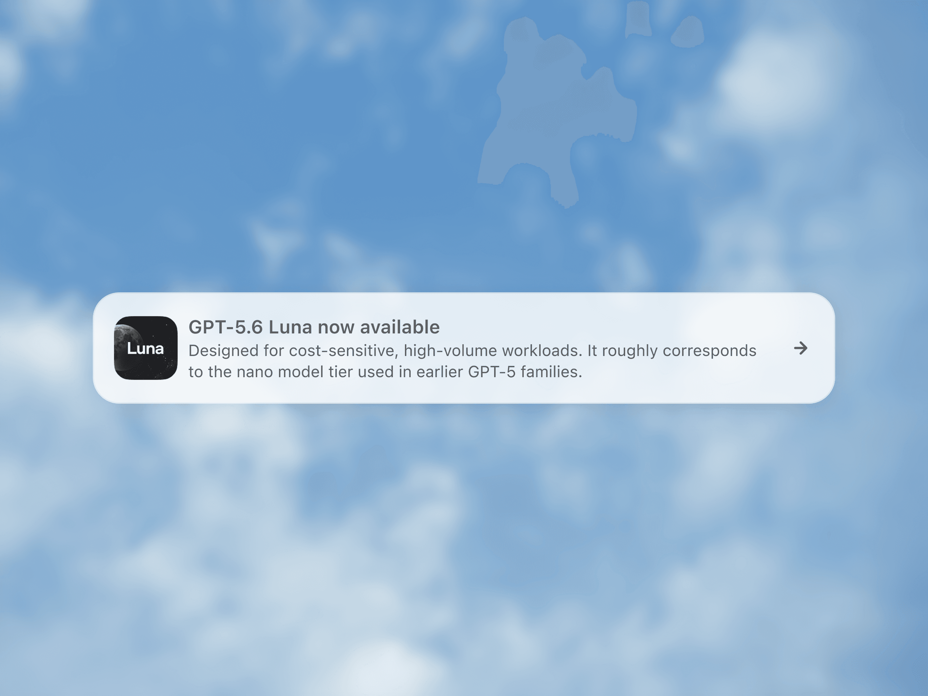Generative AI workspace interface presented over a blue-sky scene