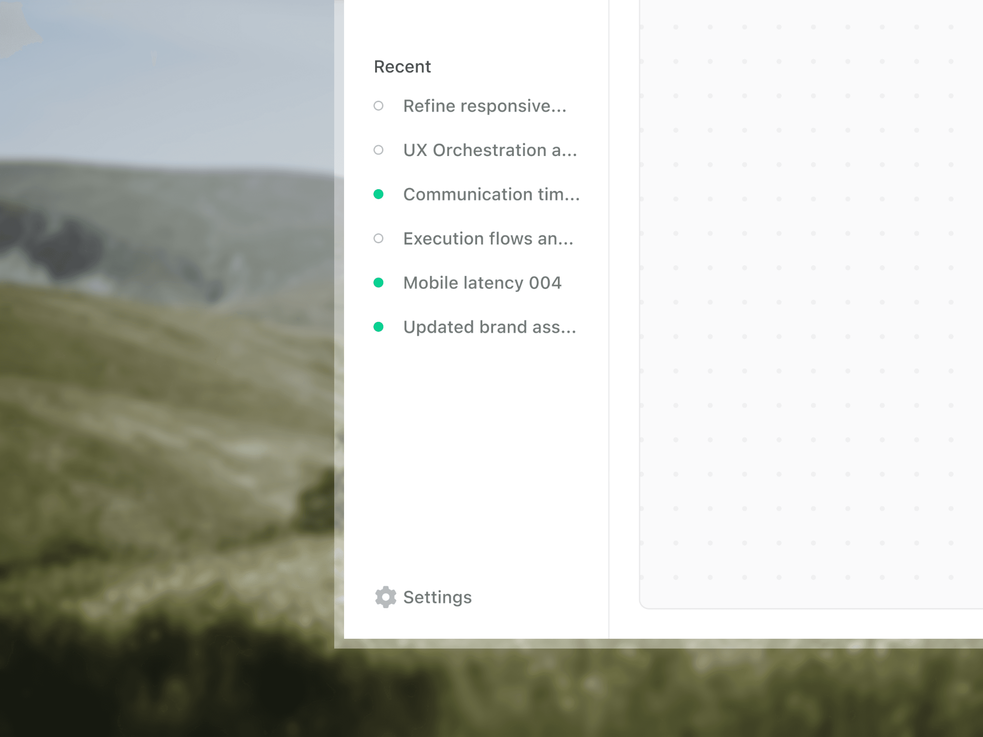 Workflow detail panels layered over a landscape photograph